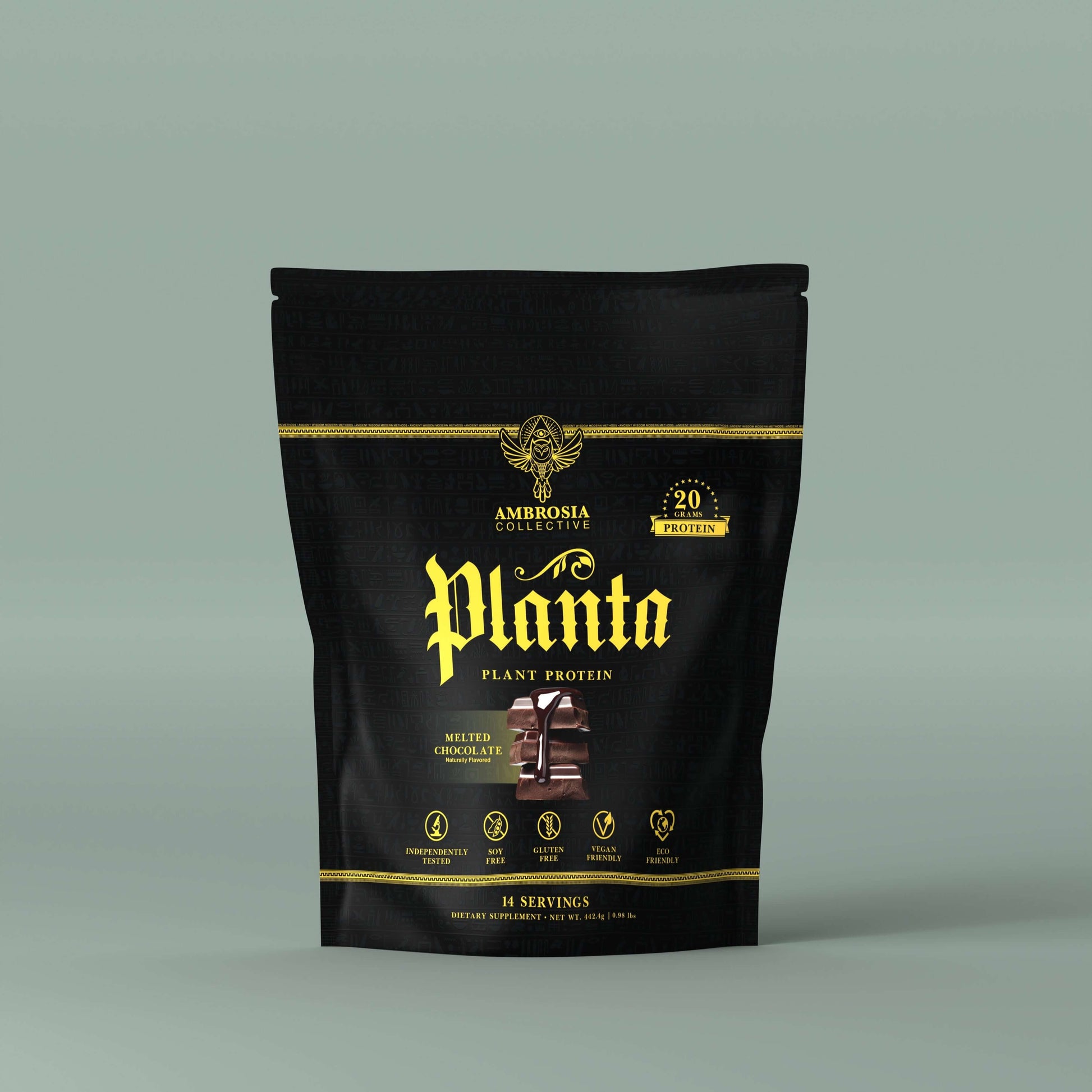 Planta - Premium Plant Protein product packaging in melted chocolate flavor with 20g protein per serving.