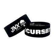 The Curse Wristbands display with front and back design showcasing epic colors and JNX Sports logo.