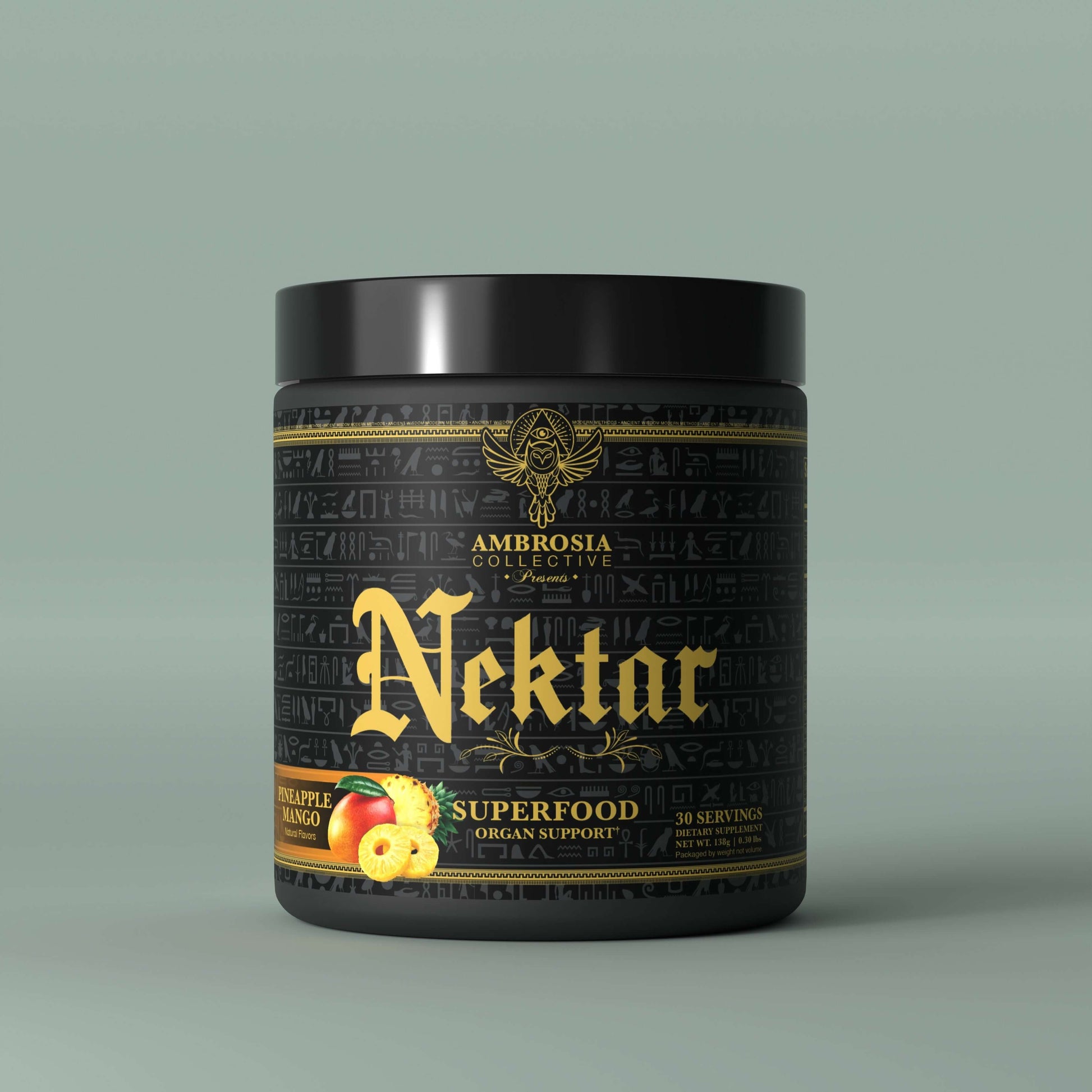 Nektar - Superfood & Vital Organ Health energy supplement container with pineapple and mango flavor.