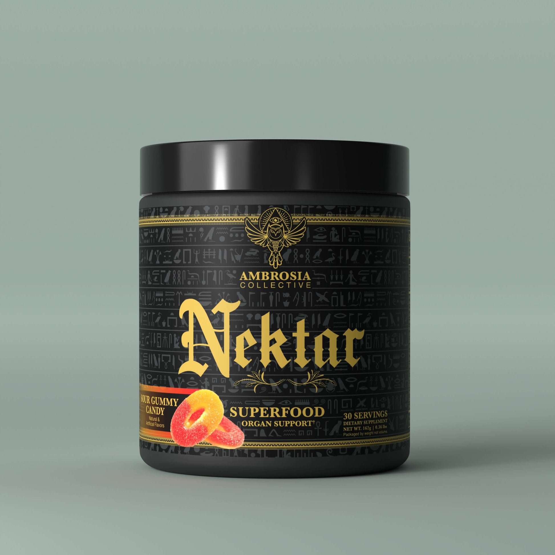 Nektar - Superfood & Vital Organ Health product jar with peach flavor and 30 servings.
