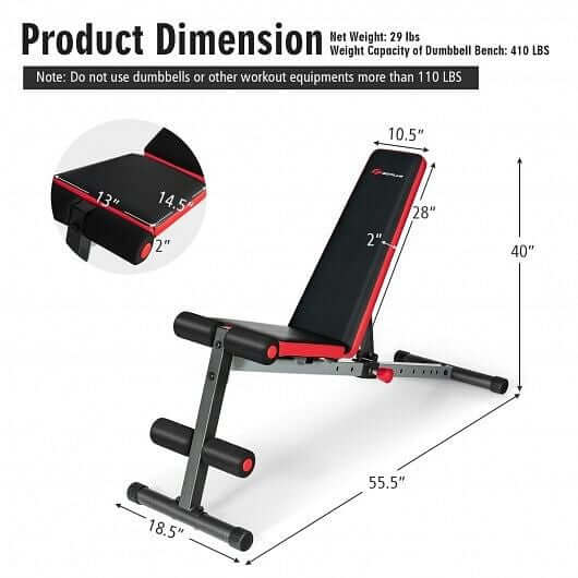 Multi-function Weight Bench with Adjustable Backrest-4