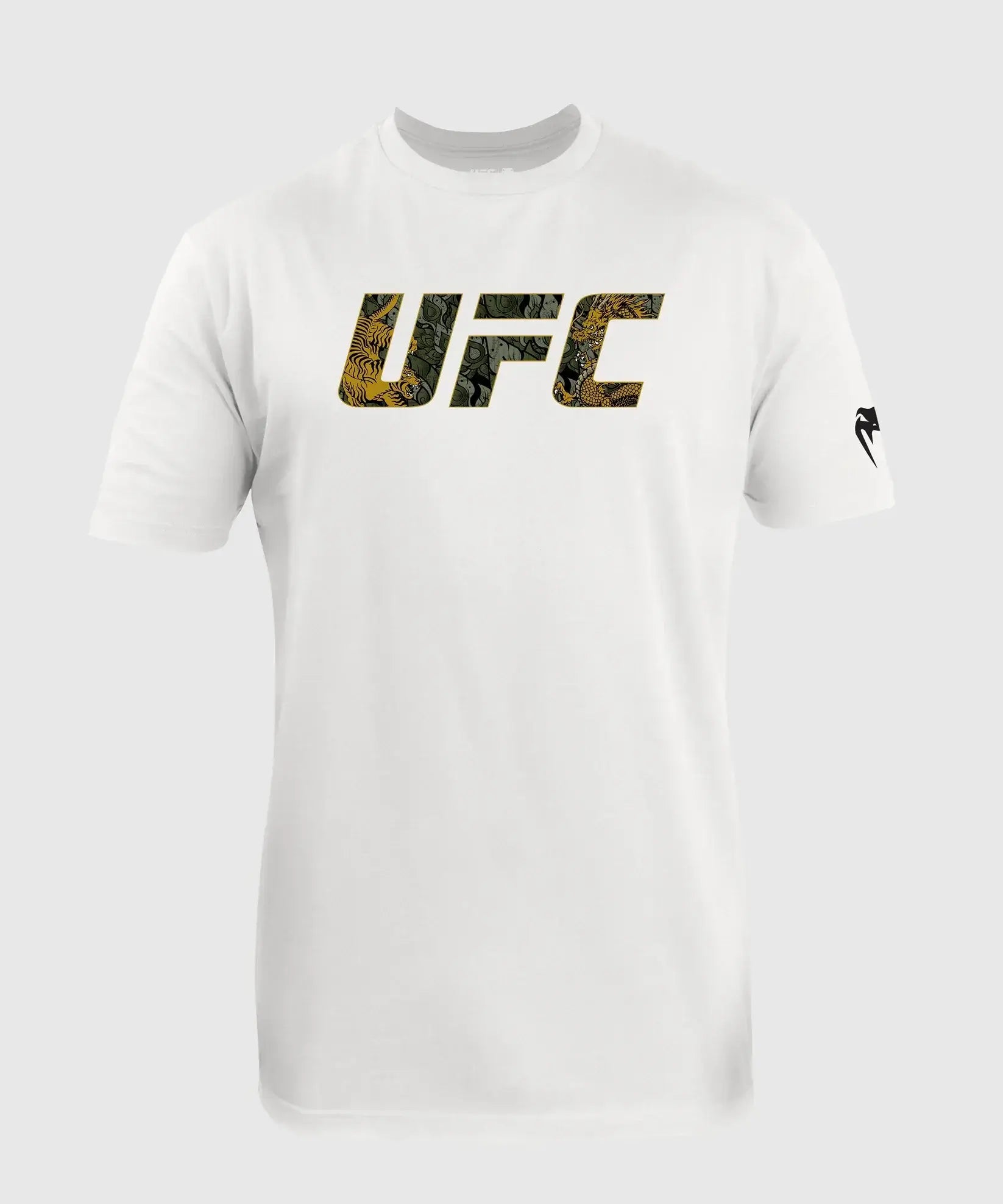 UFC Unrivaled Valentina Shevchenko T-shirt featuring a bold UFC logo on a white shirt.