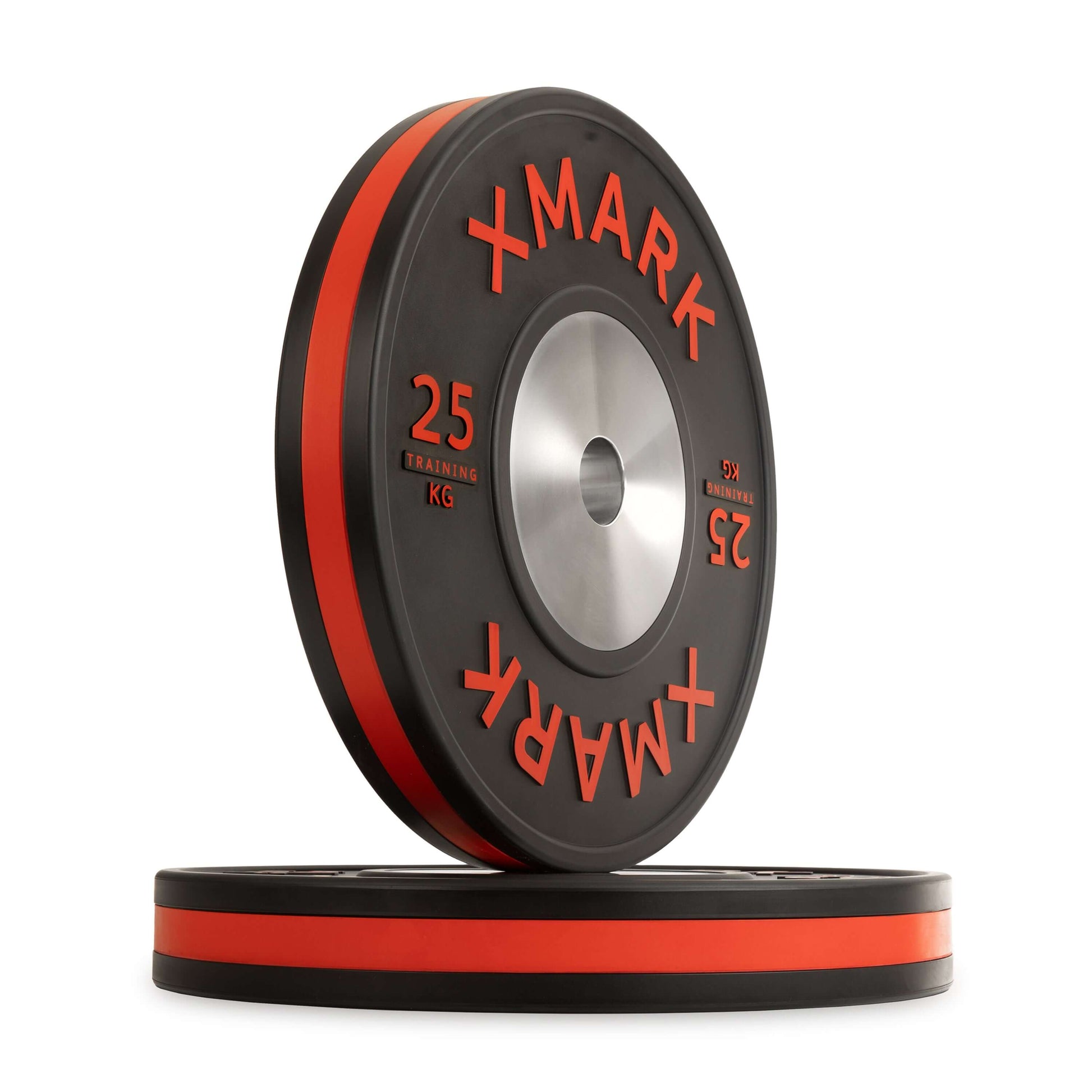 XMARK Competition Training Bumper Plate Pairs, 25 kg, designed for precise and consistent performance in weightlifting.