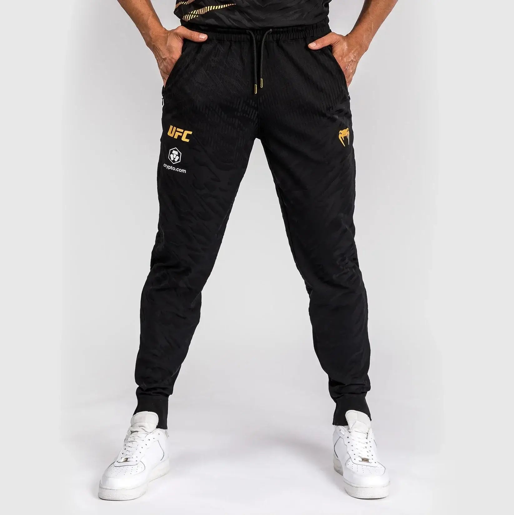 UFC Fusion Authentic Fight Night Walkout Joggers in black, featuring UFC branding and a stylish design.