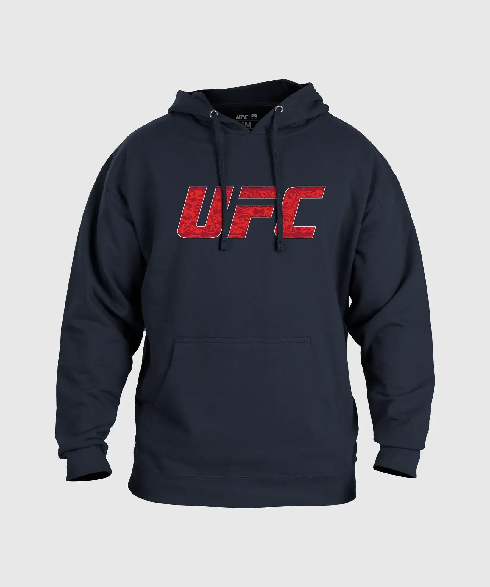 UFC Unrivaled Merab Dvalishvili Hoodie featuring a red UFC logo on a navy background.