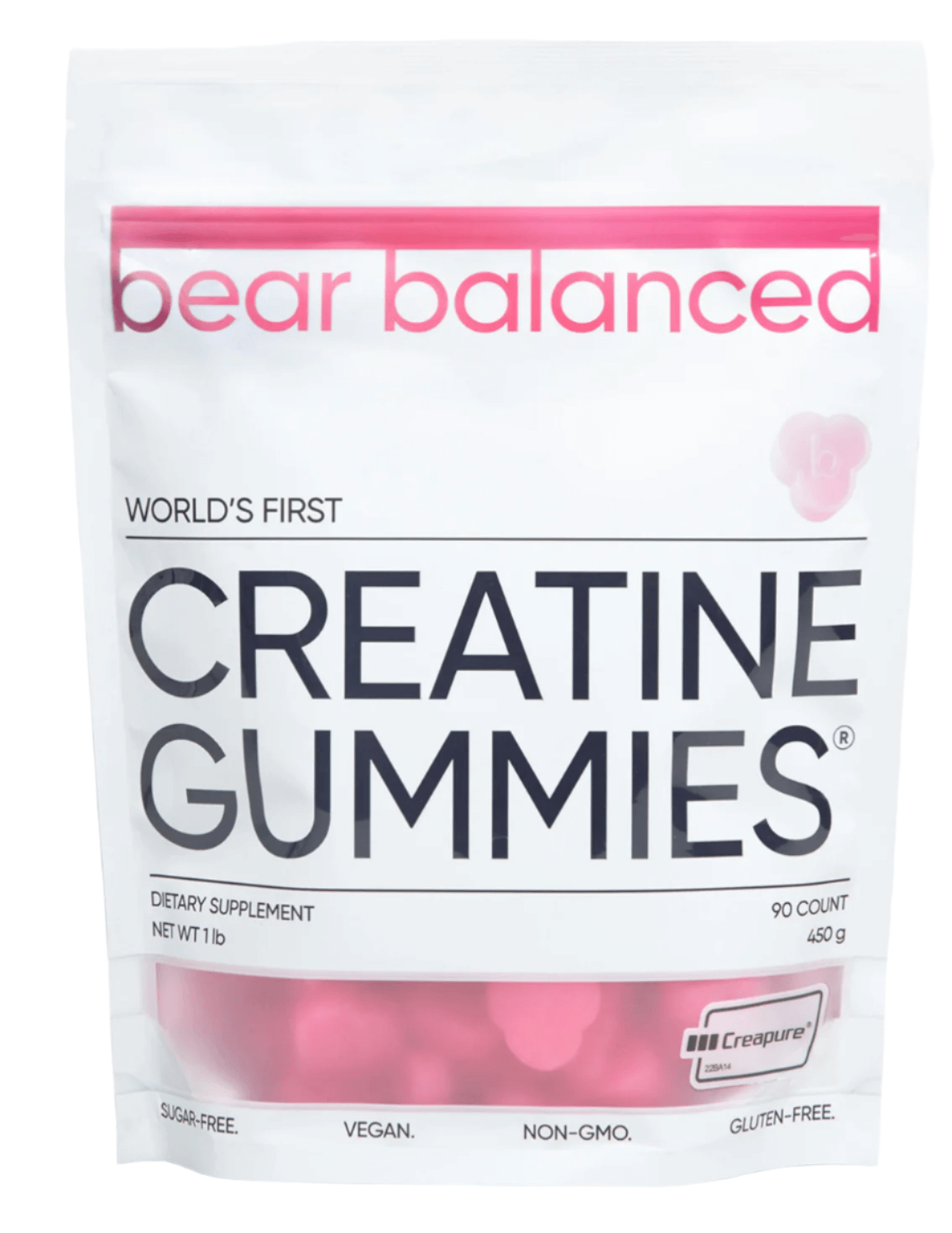 Bear Balanced Creatine Gummies packaging featuring the world's first creatine gummies with Creapure®.