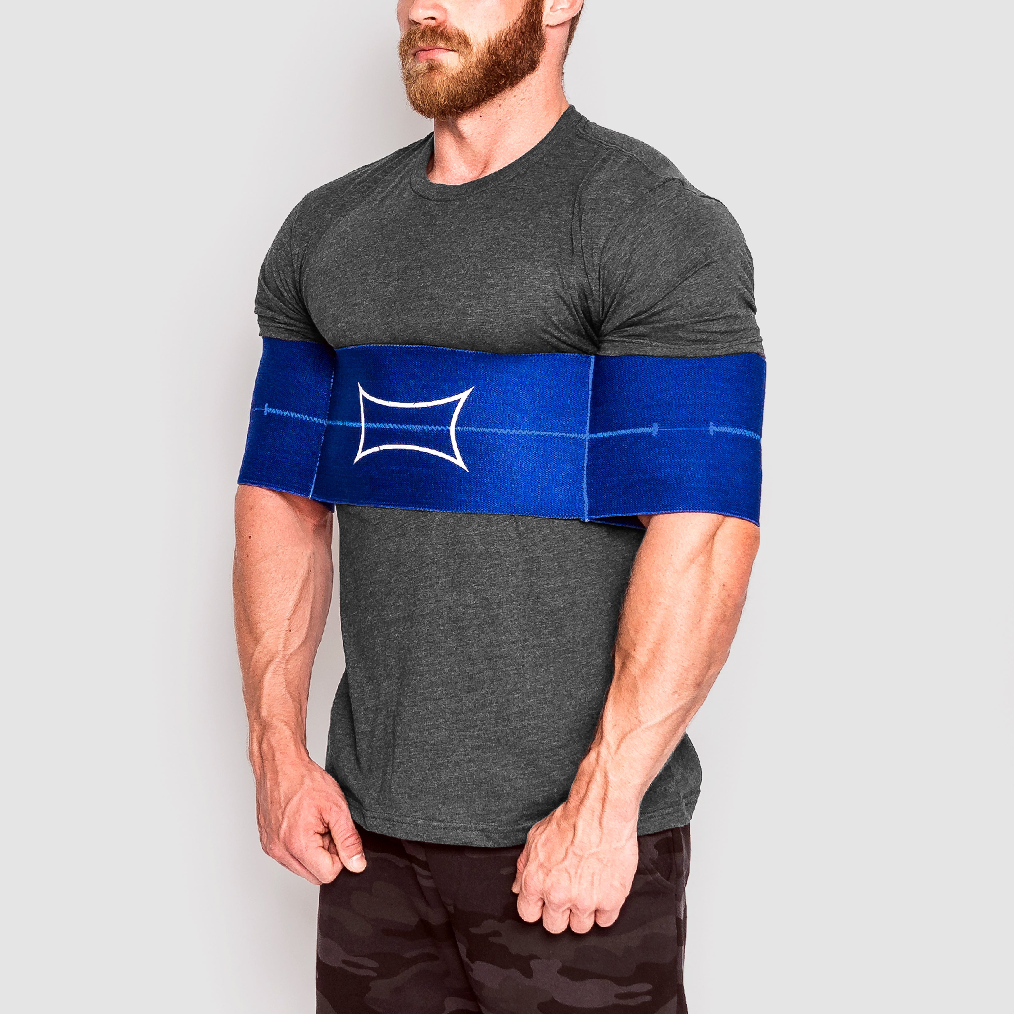 Man wearing the Reactive Sling Shot® to enhance strength training and reduce shoulder pain.