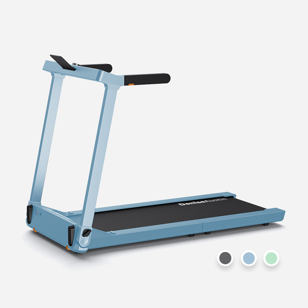 WalkingPad Denise Austin 2.0 Foldable Treadmill in blue, compact design for home fitness and easy storage.