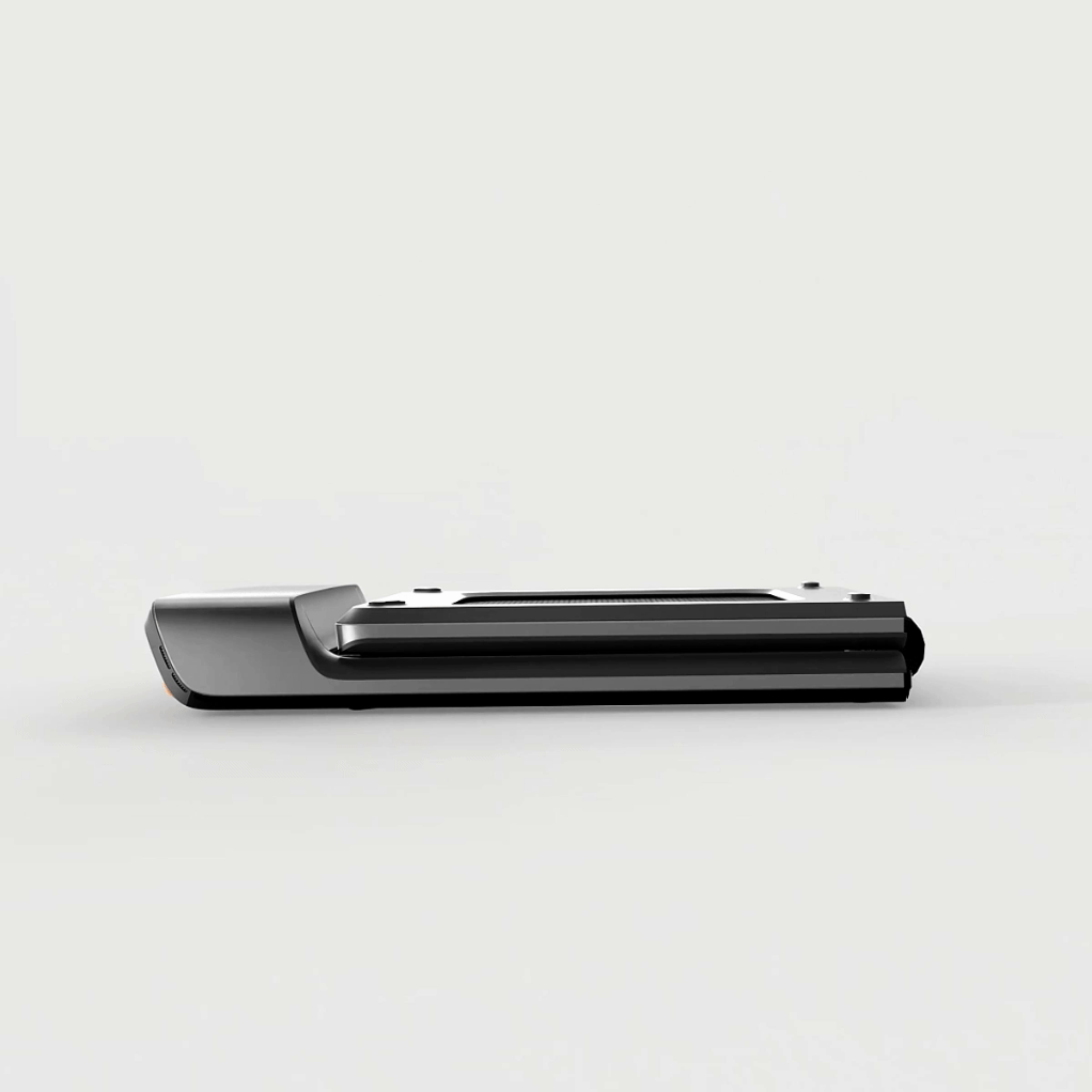 WalkingPad P1 Classic Foldable Walking Treadmill in its compact folded state for easy storage.