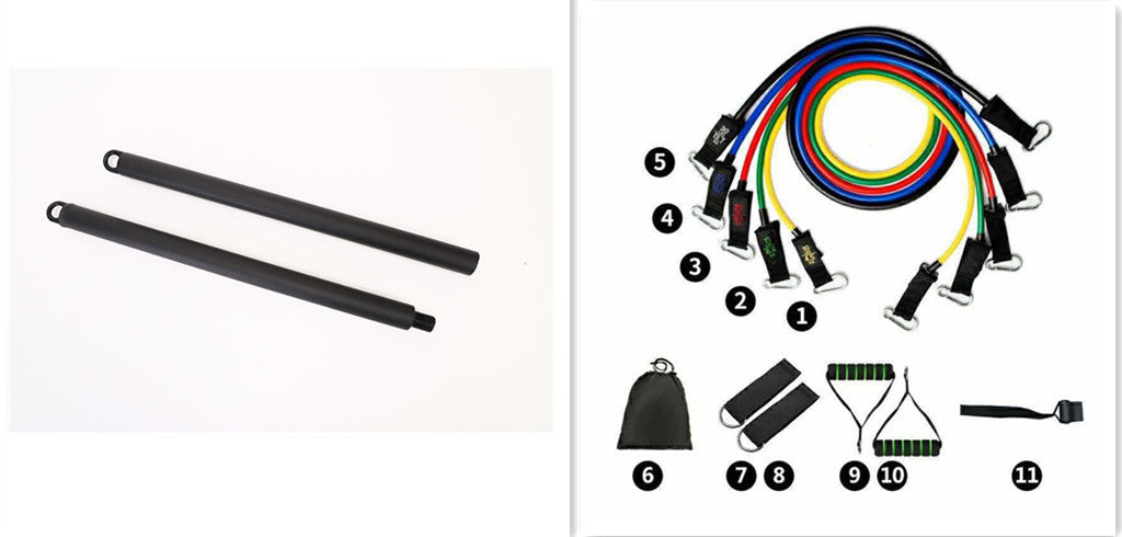 Latex Pull Rope Exercises Resistance Bands Stretch Training Yoga Band with various attachments and handles.