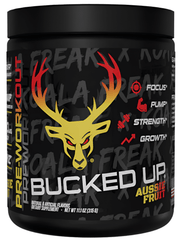 Bucked Up Pre-Workout - Energy Performance & Focus - Aussie Fruit flavor, designed for focus, pump, strength, and growth.