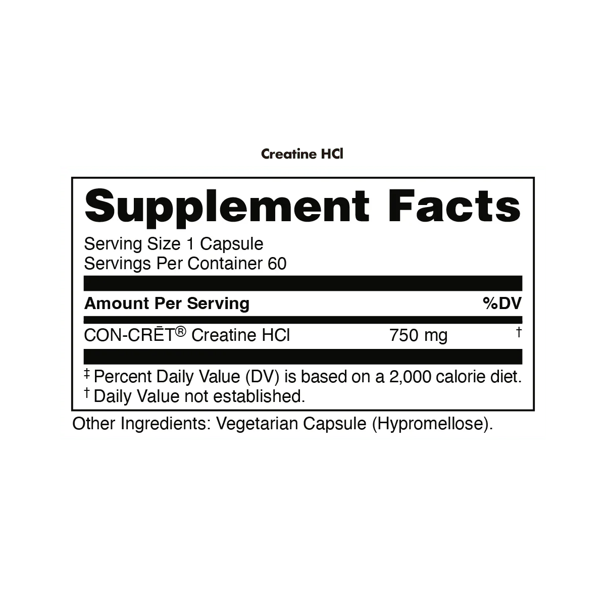 Bucked Up Creatine HCl - CON-CRĒT® Creatine HCl  60 Caps