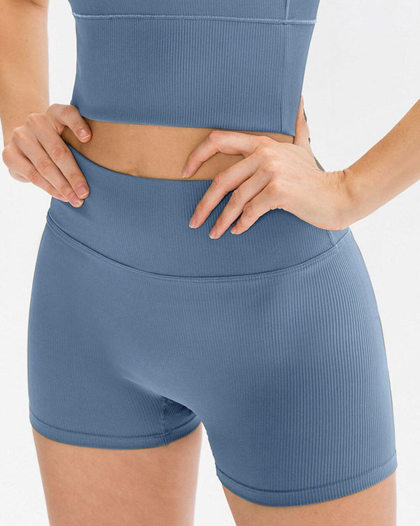 Slim Fit Wide Waistband Sports Shorts