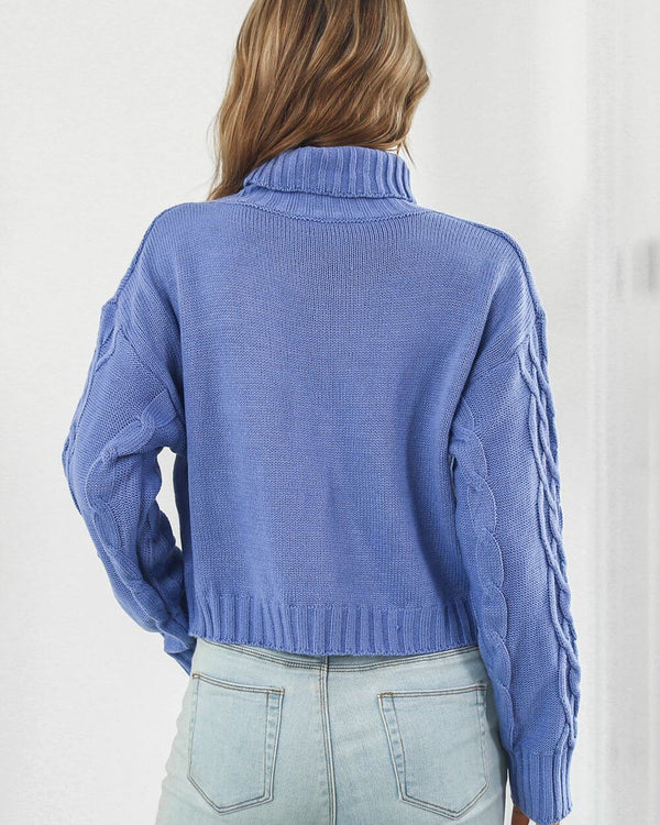 Turtleneck Dropped Shoulder Sweater