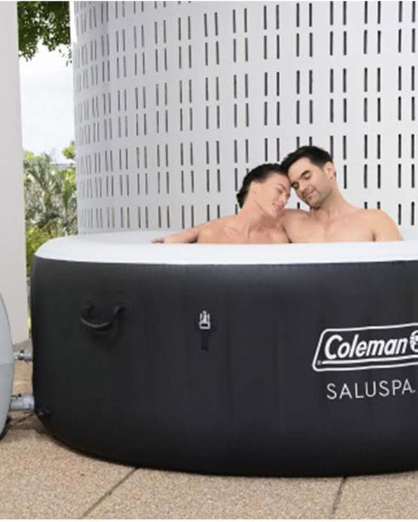 Black 4 Person Inflatable Hot Tub 60 Jets