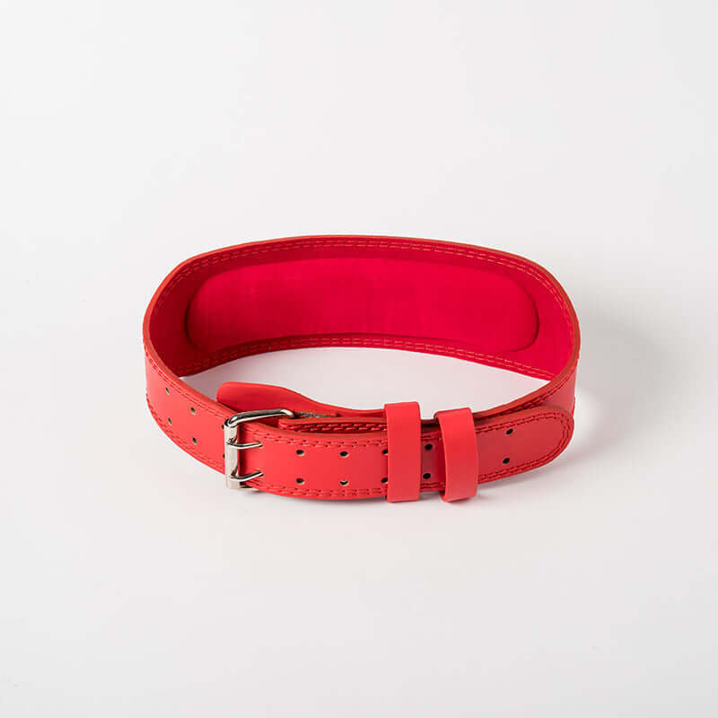 Fitness Belt Squat Exercise Waist Support in vibrant red color for enhanced comfort and stability during workouts.