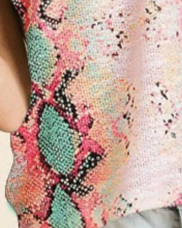 BiBi Snakeskin Low Gauge Sleeveless Top