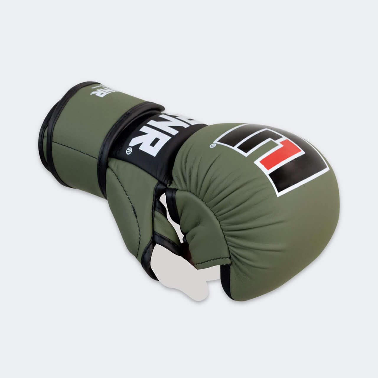 MMA SPAR GLOVES BY COMBAT CORNER displayed from the side, showcasing their design and padding for optimal training.