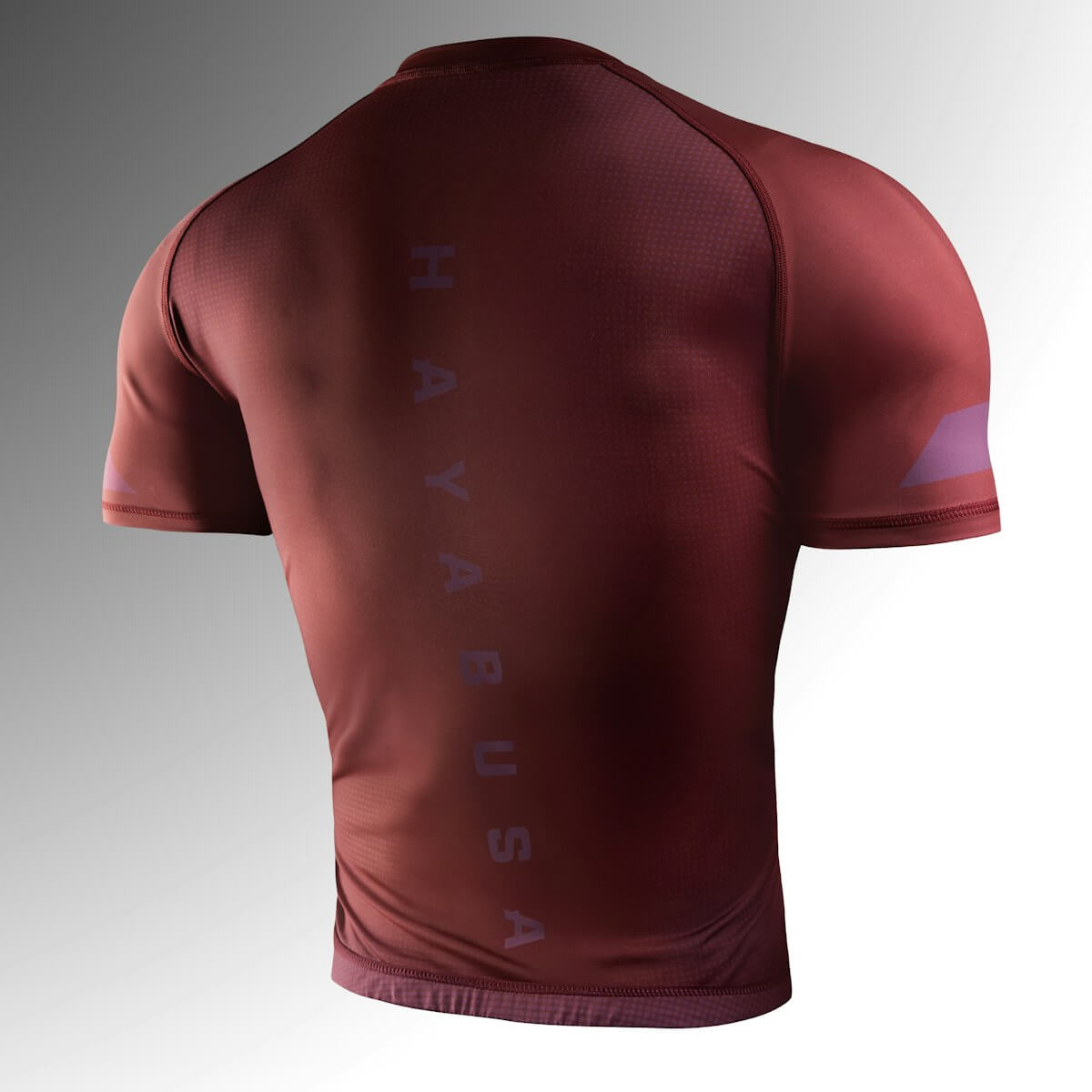 Back view of Hayabusa Core Short Sleeve Rash Guard showcasing its sleek design and fit.