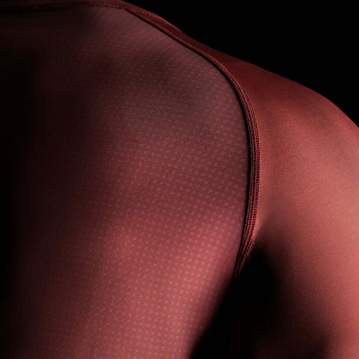 Detail of the lightweight Hayabusa Core Short Sleeve Rash Guard showcasing its second-skin fit and resilient fabric.