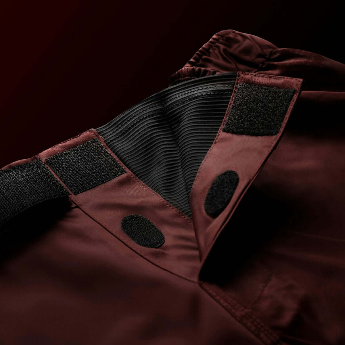Close-up of the inside waistband and fasteners of Hayabusa Core Mid-Thigh Fight Shorts.