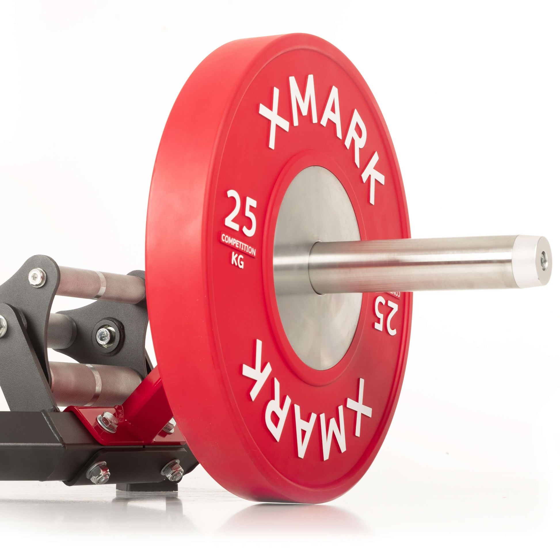 Commercial Open Trap Bar with Rotating Tri-Grip Handles featuring red 25 kg weight plate.