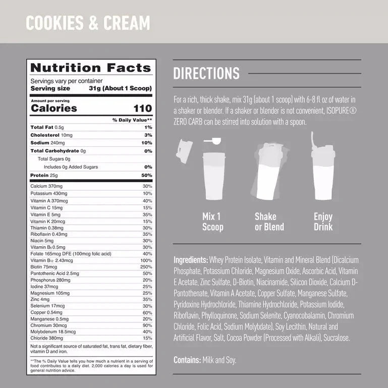 Isopure Zero/Low Carb Isolate 3Lbs