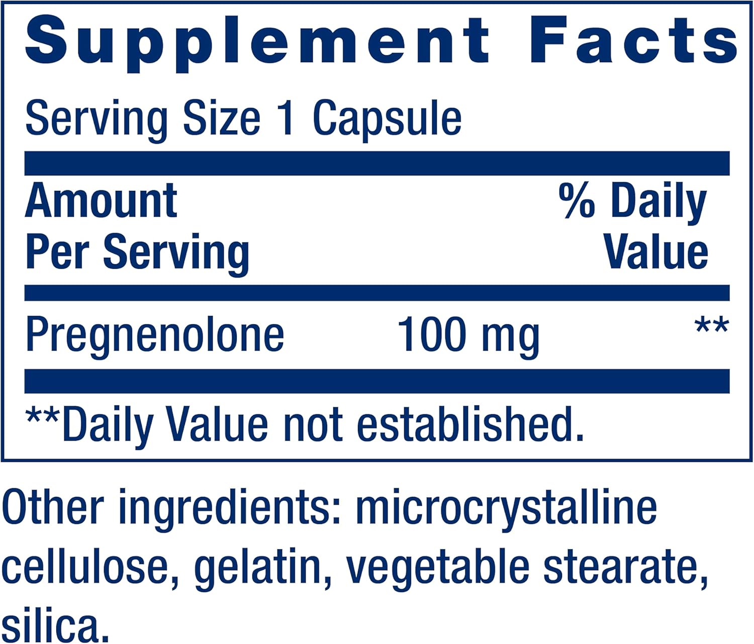 Life Extension Pregnenolone 100 mg