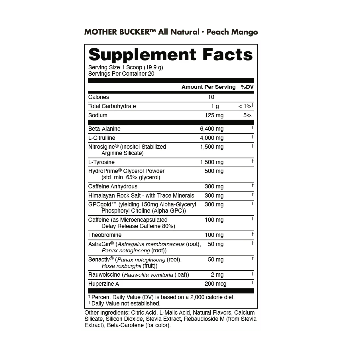 Mother Bucker All Natural Pre-Workout