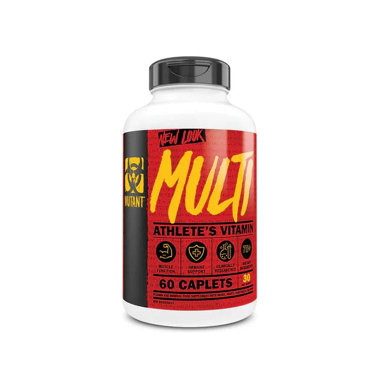 Mutant Multi Athlete's Vitamin 60 tablets, caplets for athletes, high-potency micronutrient support for peak performance.