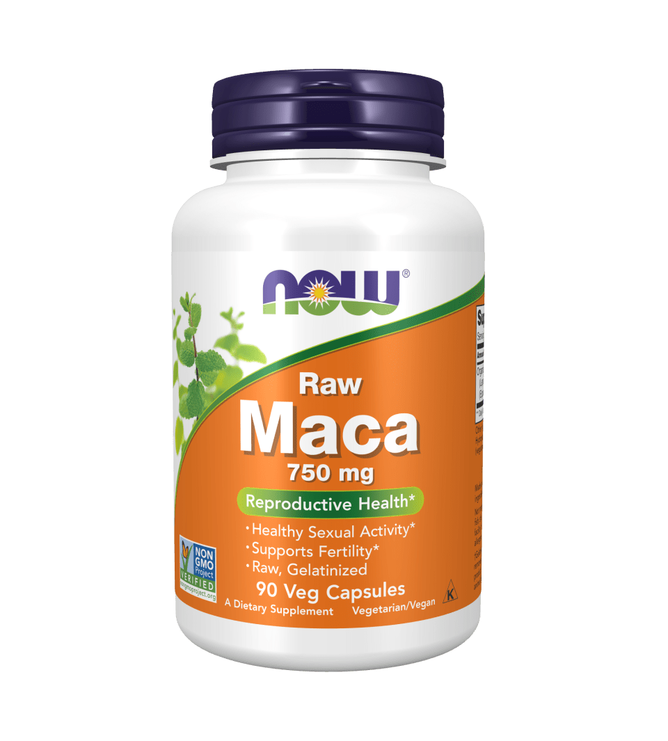 Now Maca 750 mg Raw Veg Capsules
