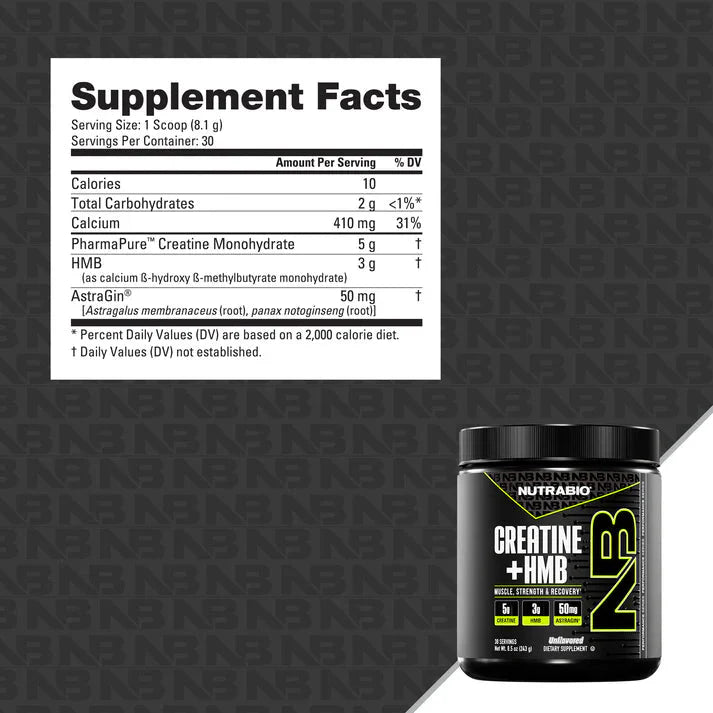 Nutrabio Creatine + HMB - 30 Servings