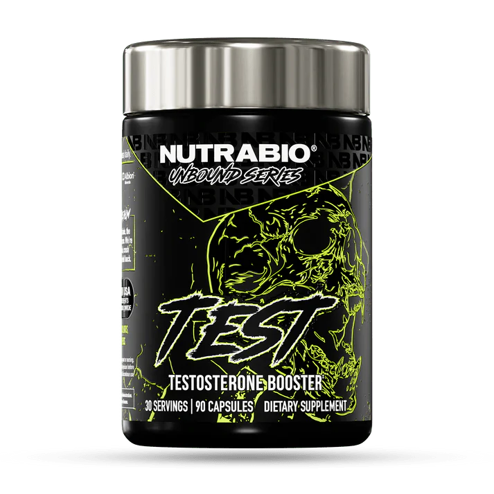 Nutrabio Unbound Series Test - 90 Capsules, testosterone booster supplement for performance and vitality.