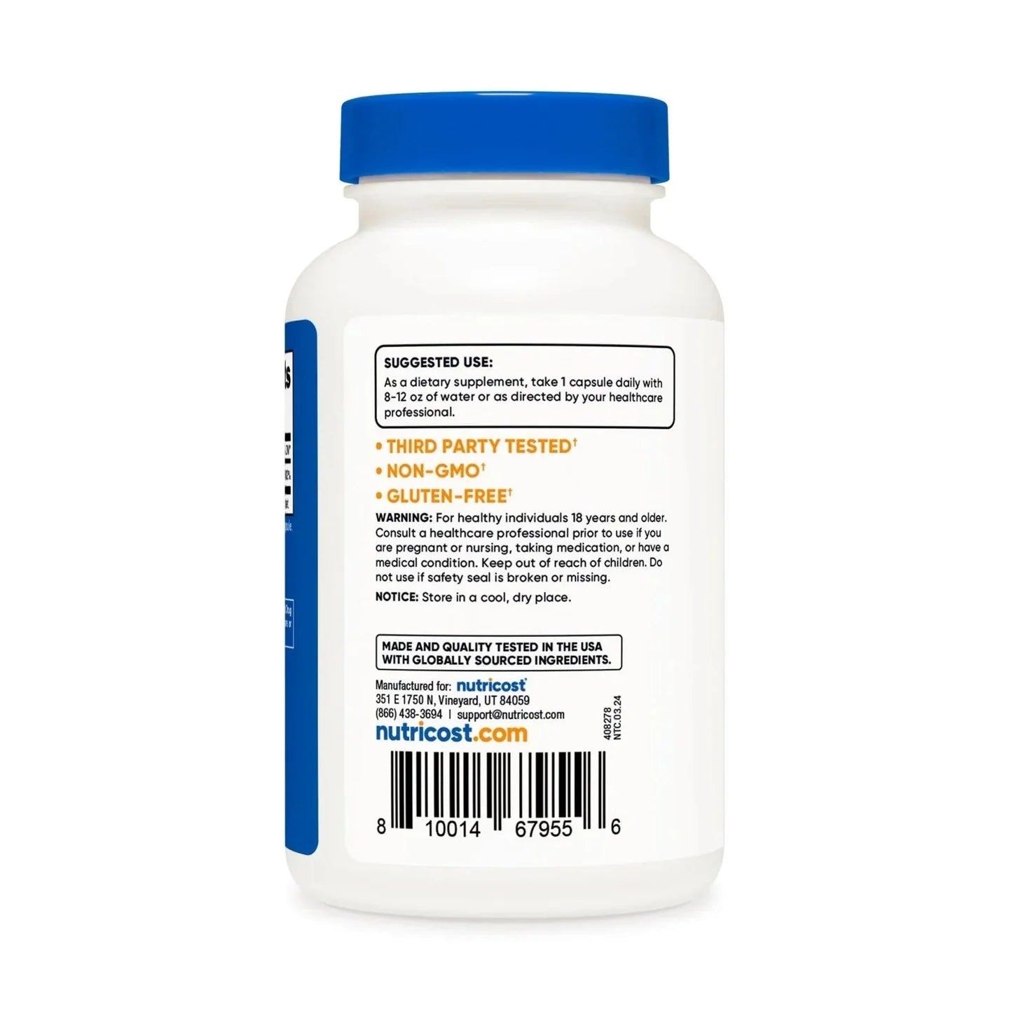 Nutricost Vitamin B6 Capsules Pyridoxine HCL 100 MG - 30 CAPS