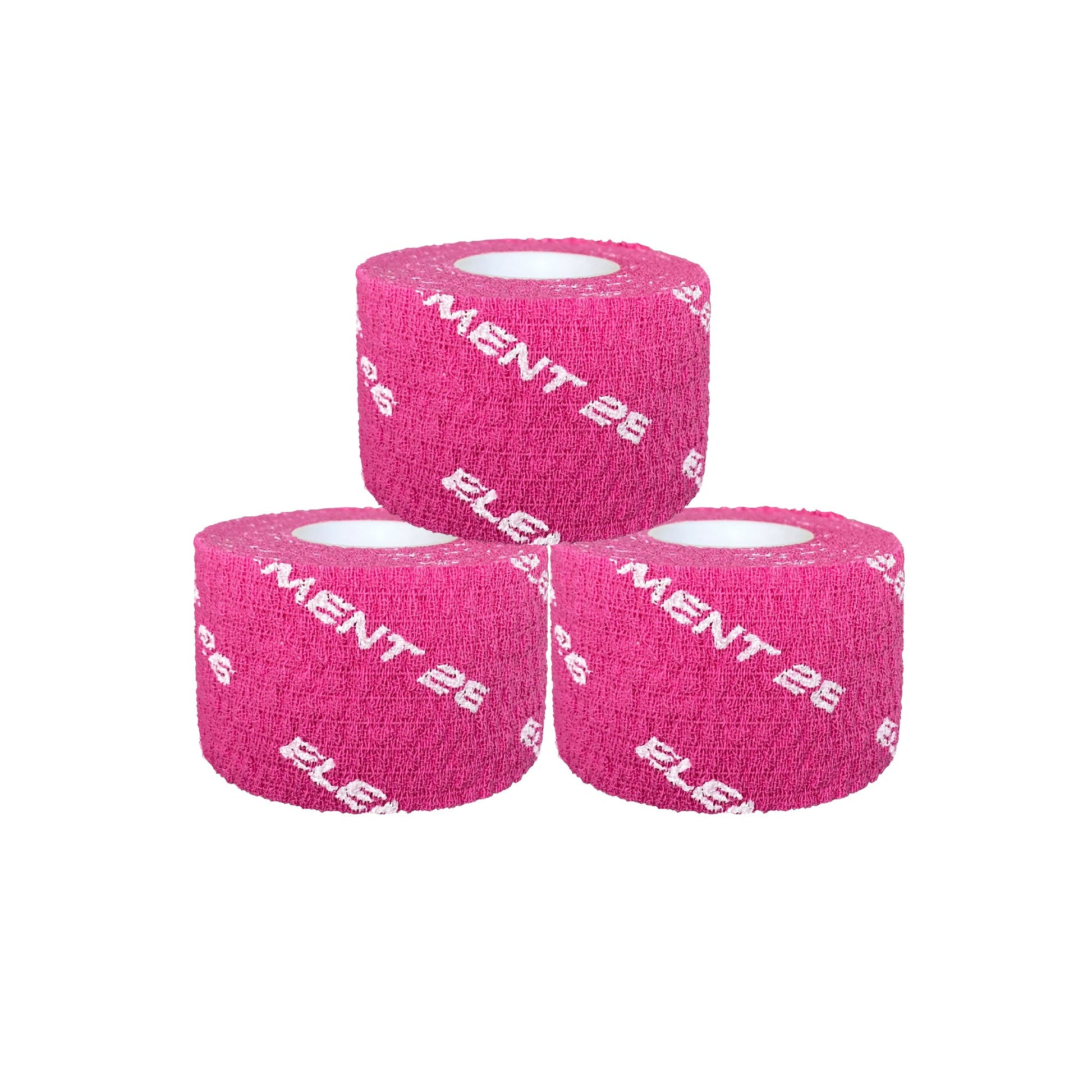Weightlifting Tape rolls in vibrant pink by Element 26, designed for sweat-proof grip and easy application.