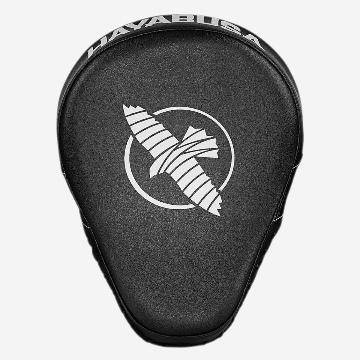 Hayabusa PTS3 Focus Mitts top view showcasing the durable design and logo.