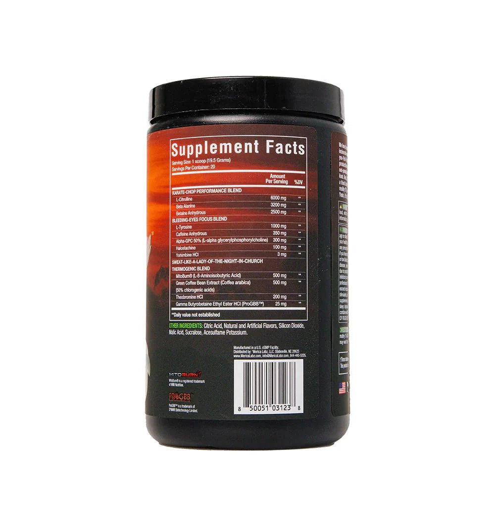 Merica Labz Red, White, & Boom Napalm - Thermogenic Pre-Workout