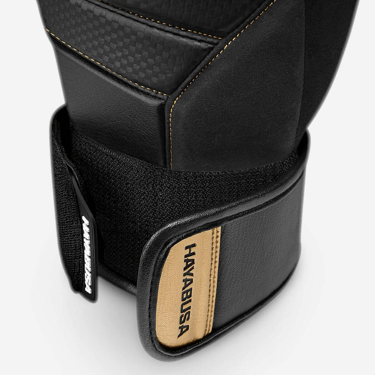 Close-up of Hayabusa T3 Performance Boxing Gloves showcasing wrist support and interlocking straps.