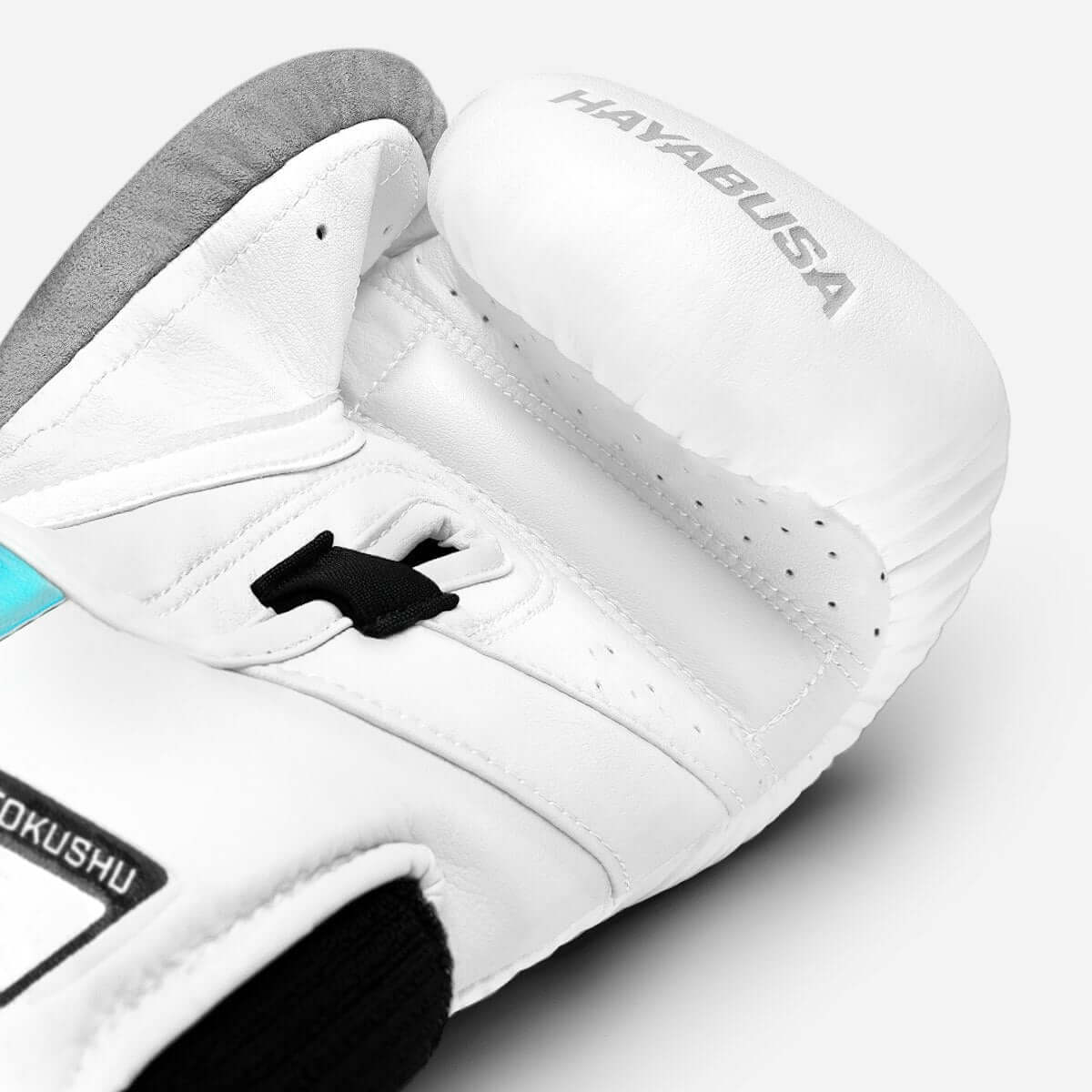 Hayabusa T3 Performance Boxing Gloves showcasing the ergonomic design and interlocking straps for wrist support.