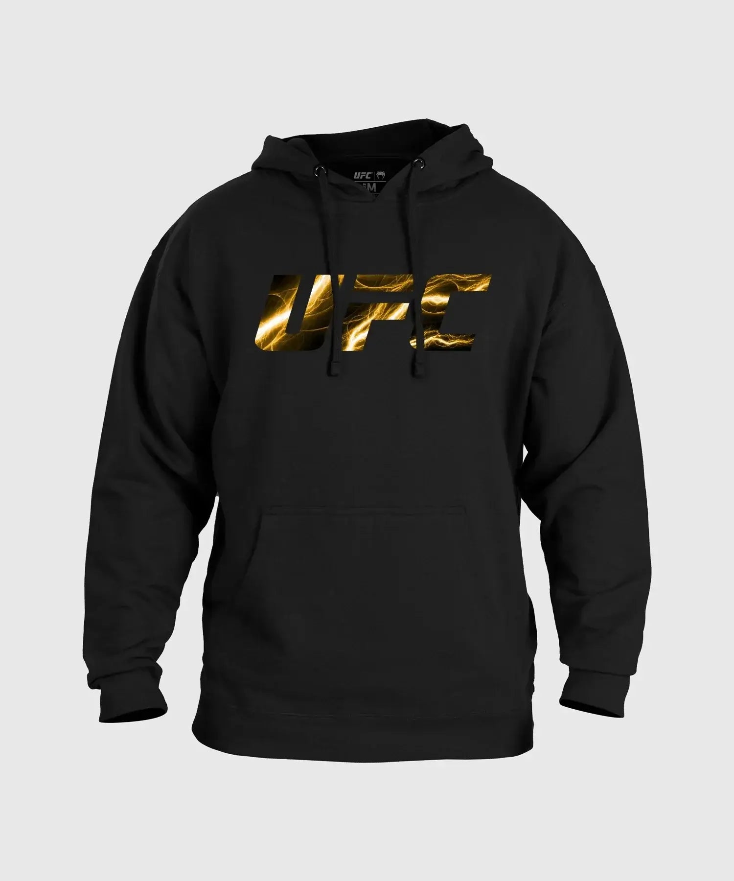 UFC Unrivaled Israel Adesanya Hoodie featuring a bold UFC logo in gold on a black background.