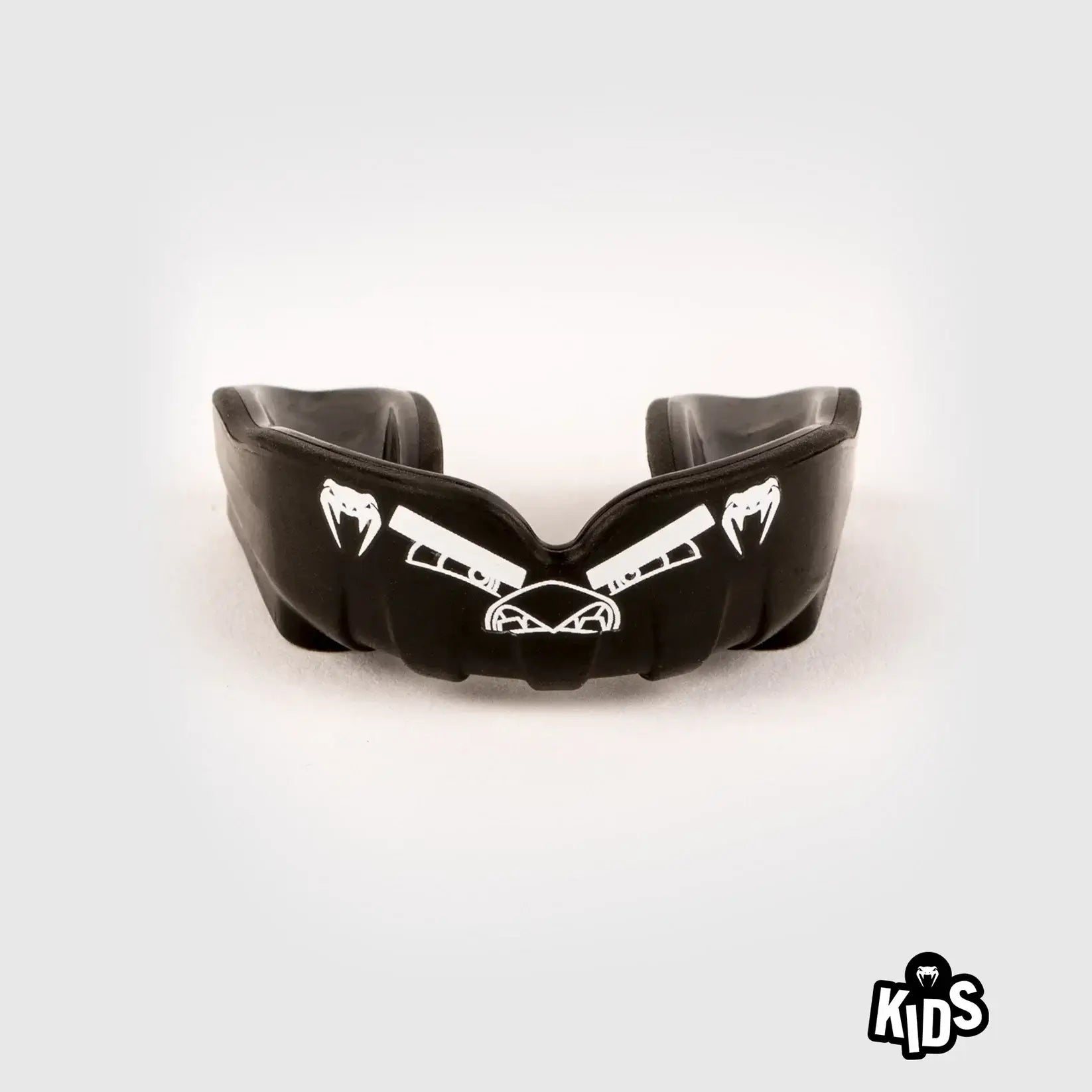 Venum Challenger Angry Birds Kids Mouthguard displayed on a gray background. Ideal for protection during sports.