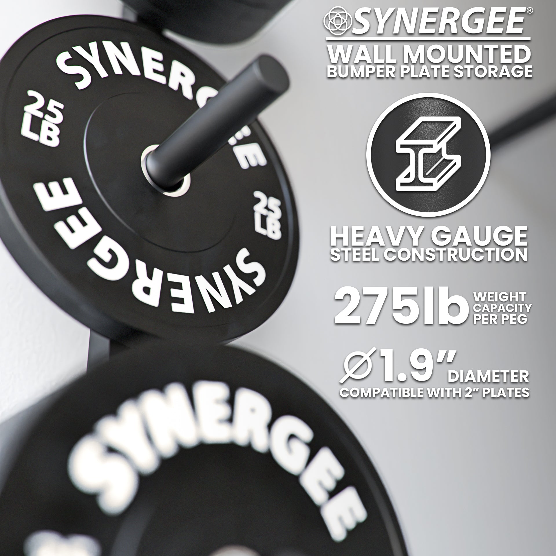 Synergee Weight Plate Wall Storage Rack